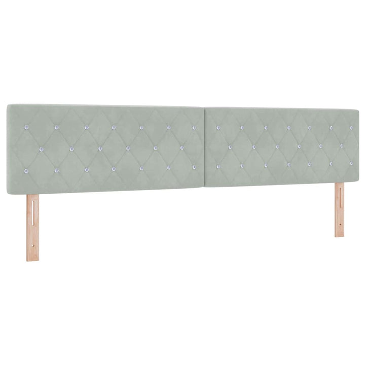 Bäddfjäder Med Huvudgavel Ljusgrå 200 X 200 Cm Sammet