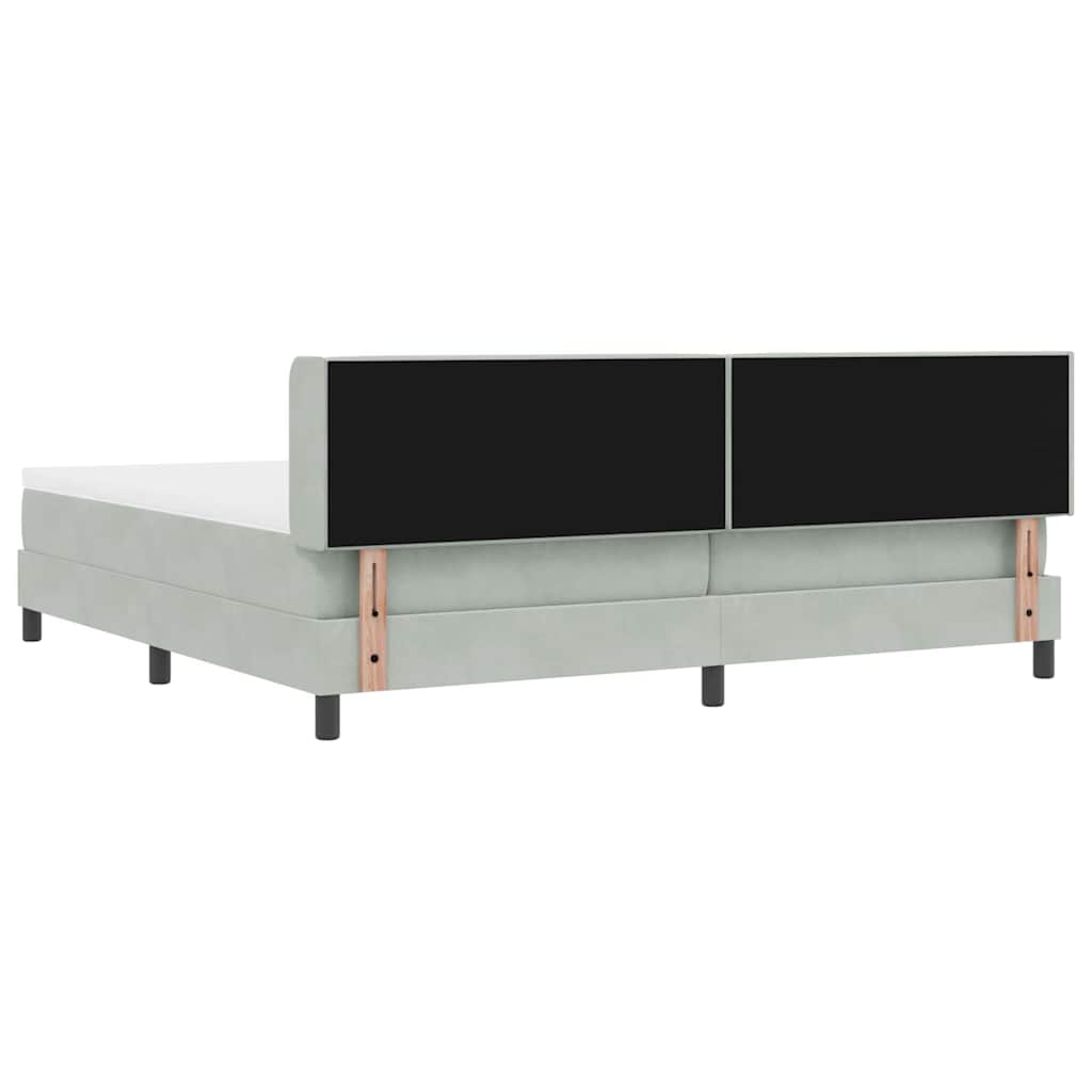 Bäddfjäder Med Huvudgavel Ljusgrå 200 X 200 Cm Sammet