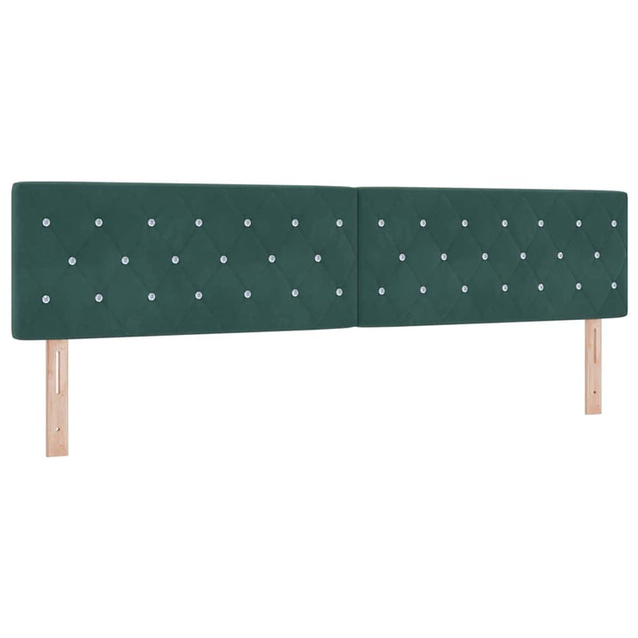 Bäddfjäder Med Huvudgavel Mörkgrön 200 X 200 Cm Sammet