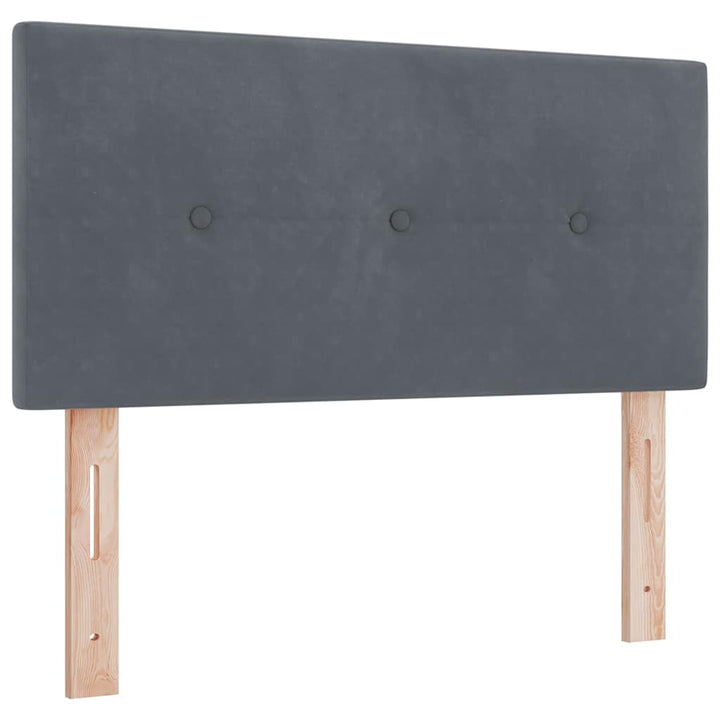 Bäddfjäder Med Huvudgavel Mörkgrå 200 X 90 Cm Sammet