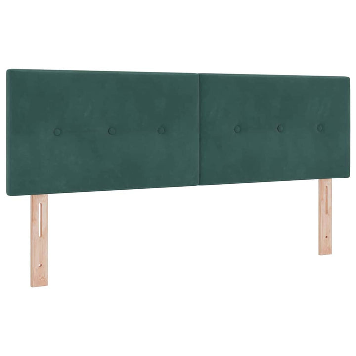 Bäddfjäder Med Huvudgavel Mörkgrön 190 X 140 Cm Sammet