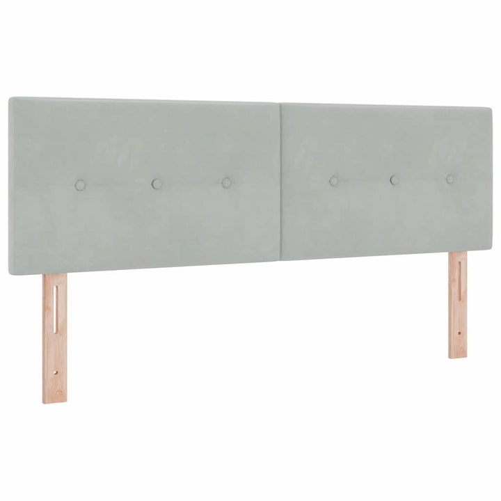 Bäddfjäder Med Huvudgavel Ljusgrå 200 X 140 Cm Sammet