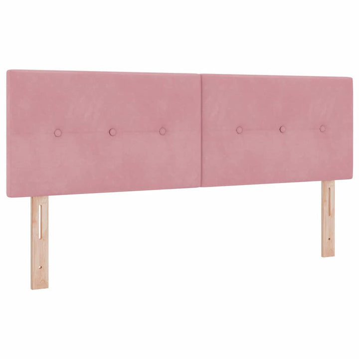 Bäddfjäder Med Huvudgavel Rosa 200 X 140 Cm Sammet