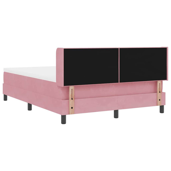 Bäddfjäder Med Huvudgavel Rosa 200 X 140 Cm Sammet