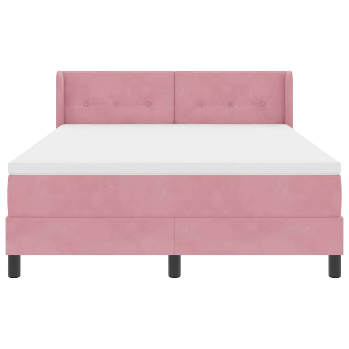 Bäddfjäder Med Huvudgavel Rosa 200 X 140 Cm Sammet