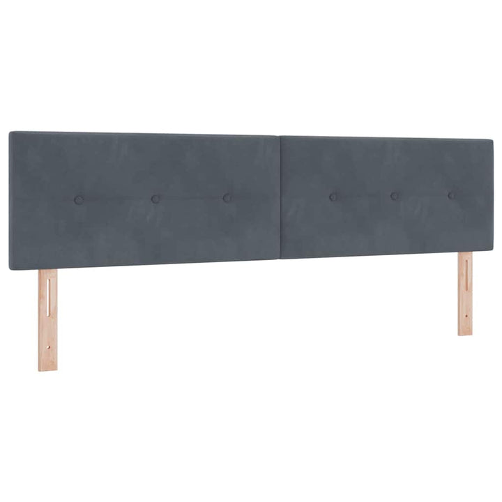 Bäddfjäder Med Huvudgavel Mörkgrå 200 X 180 Cm Sammet