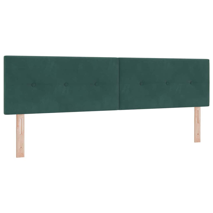 Bäddfjäder Med Huvudgavel Mörkgrön 200 X 180 Cm Sammet
