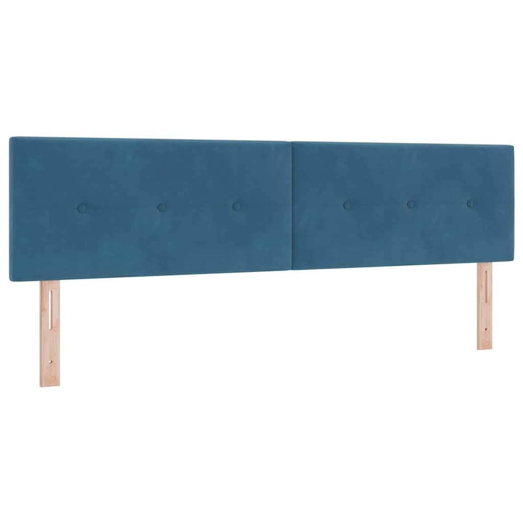 Bäddfjäder Med Huvudgavel Mörkblå 200 X 180 Cm Sammet