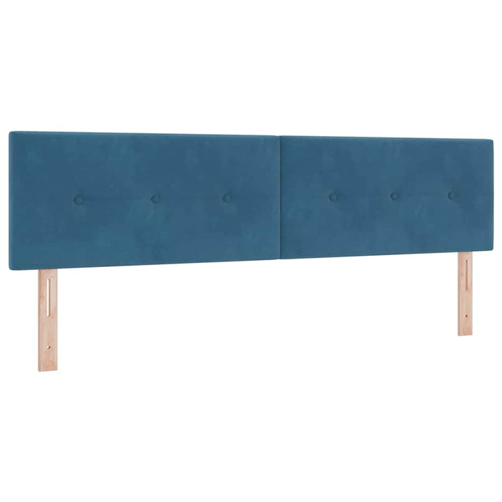 Bäddfjäder Med Huvudgavel Mörkblå 200 X 180 Cm Sammet