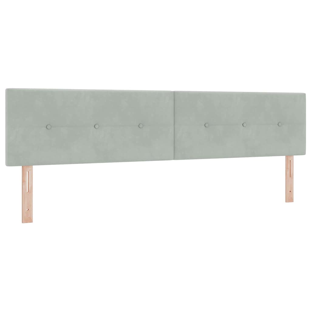 Bäddfjäder Med Huvudgavel Ljusgrå 200 X 200 Cm Sammet
