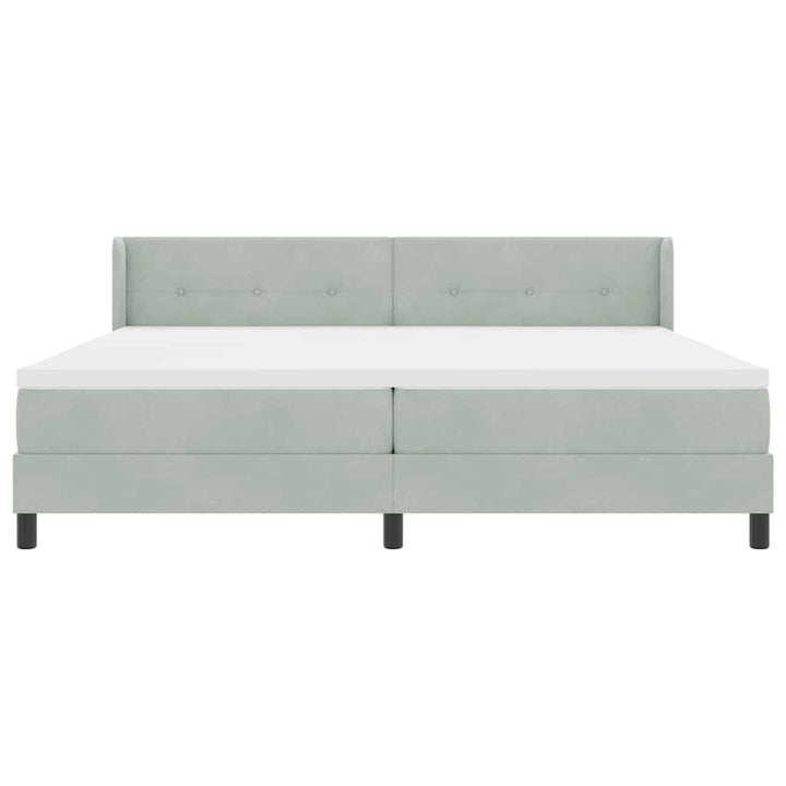 Bäddfjäder Med Huvudgavel Ljusgrå 200 X 200 Cm Sammet