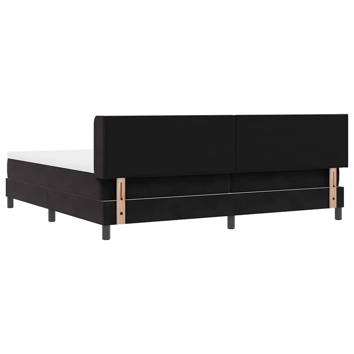 Bäddfjäder Med Huvudgavel Svart 200 X 200 Cm Sammet