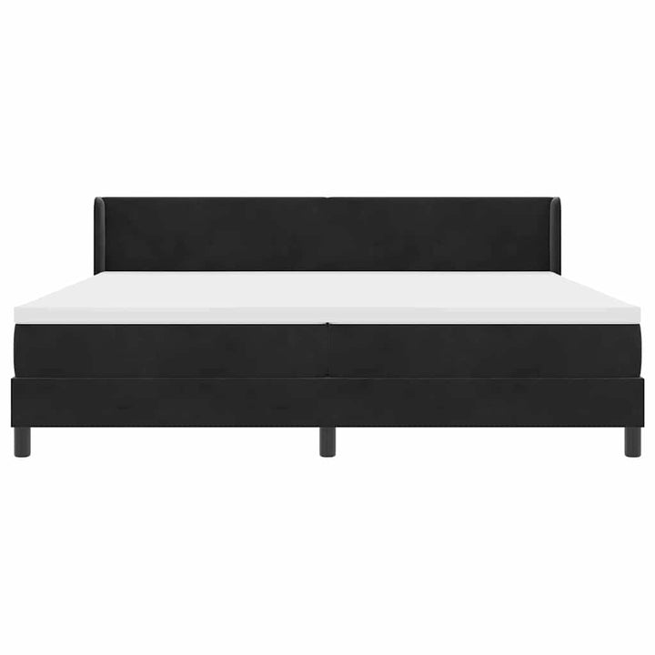 Bäddfjäder Med Huvudgavel Svart 200 X 200 Cm Sammet