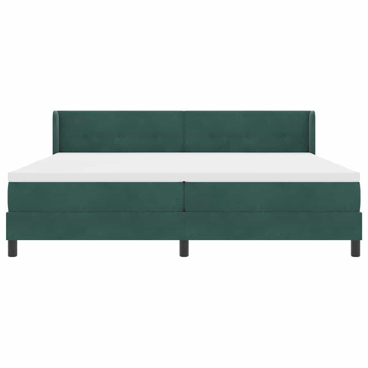 Bäddfjäder Med Huvudgavel Mörkgrön 200 X 200 Cm Sammet