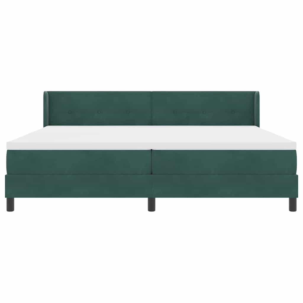 Bäddfjäder Med Huvudgavel Mörkgrön 200 X 200 Cm Sammet