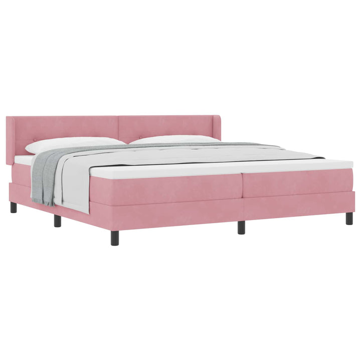Bäddfjäder Med Huvudgavel Rosa 200 X 200 Cm Sammet