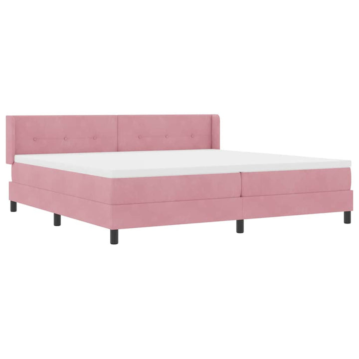 Bäddfjäder Med Huvudgavel Rosa 200 X 200 Cm Sammet