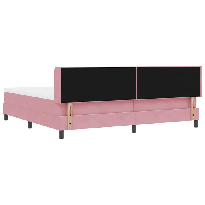 Bäddfjäder Med Huvudgavel Rosa 200 X 200 Cm Sammet