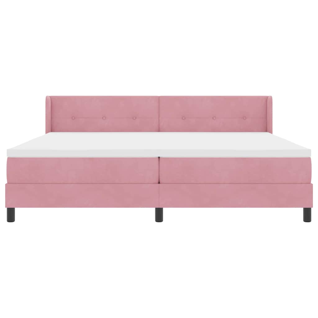 Bäddfjäder Med Huvudgavel Rosa 200 X 200 Cm Sammet