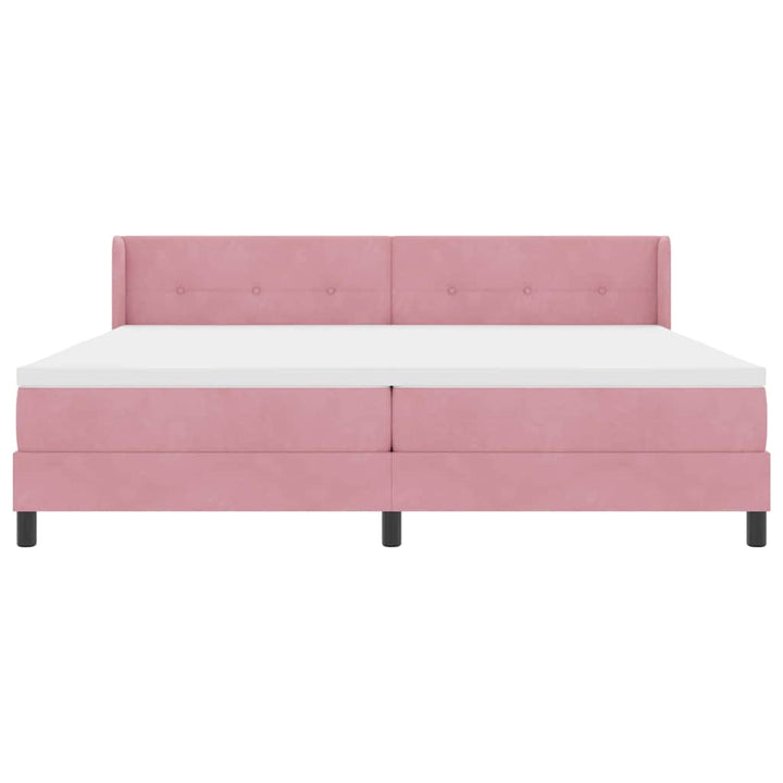 Bäddfjäder Med Huvudgavel Rosa 200 X 200 Cm Sammet