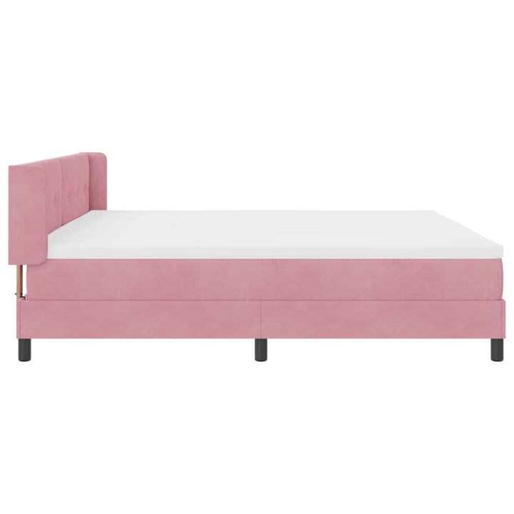 Bäddfjäder Med Huvudgavel Rosa 200 X 200 Cm Sammet