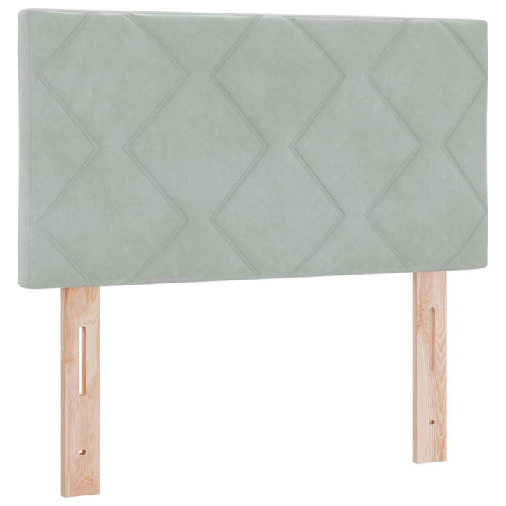 Bäddfjäder Med Huvudgavel Ljusgrå 200 X 80 Cm Sammet
