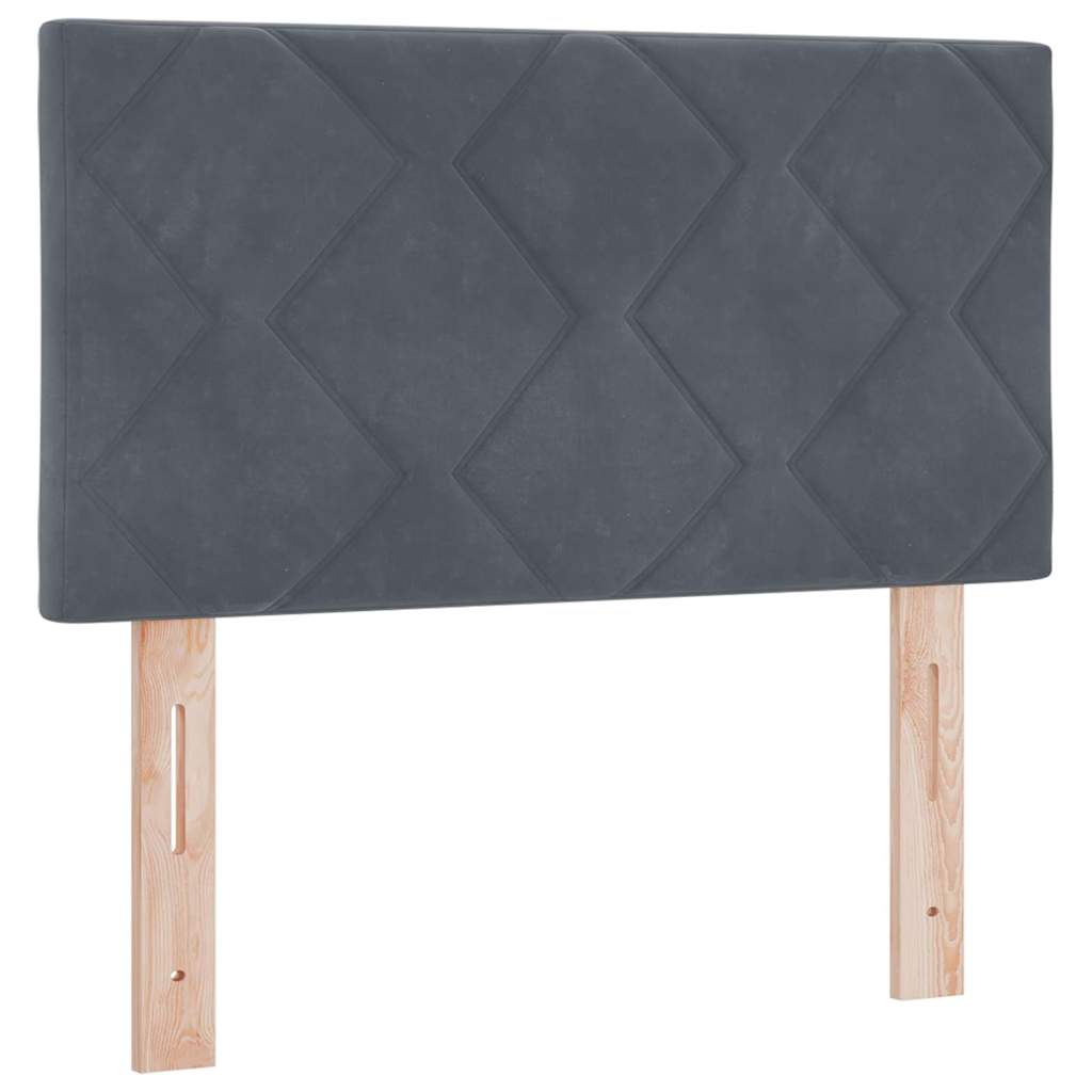 Bäddfjäder Med Huvudgavel Mörkgrå 200 X 80 Cm Sammet