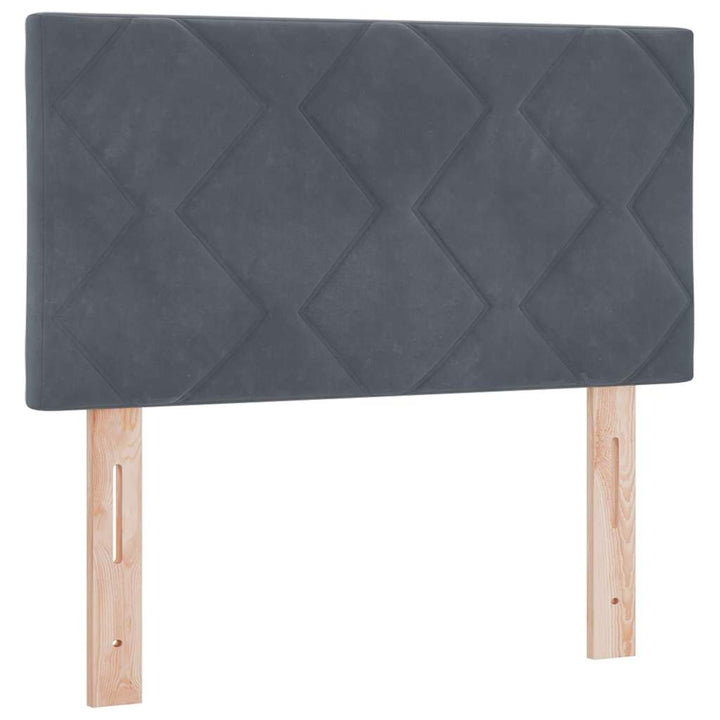 Bäddfjäder Med Huvudgavel Mörkgrå 200 X 80 Cm Sammet