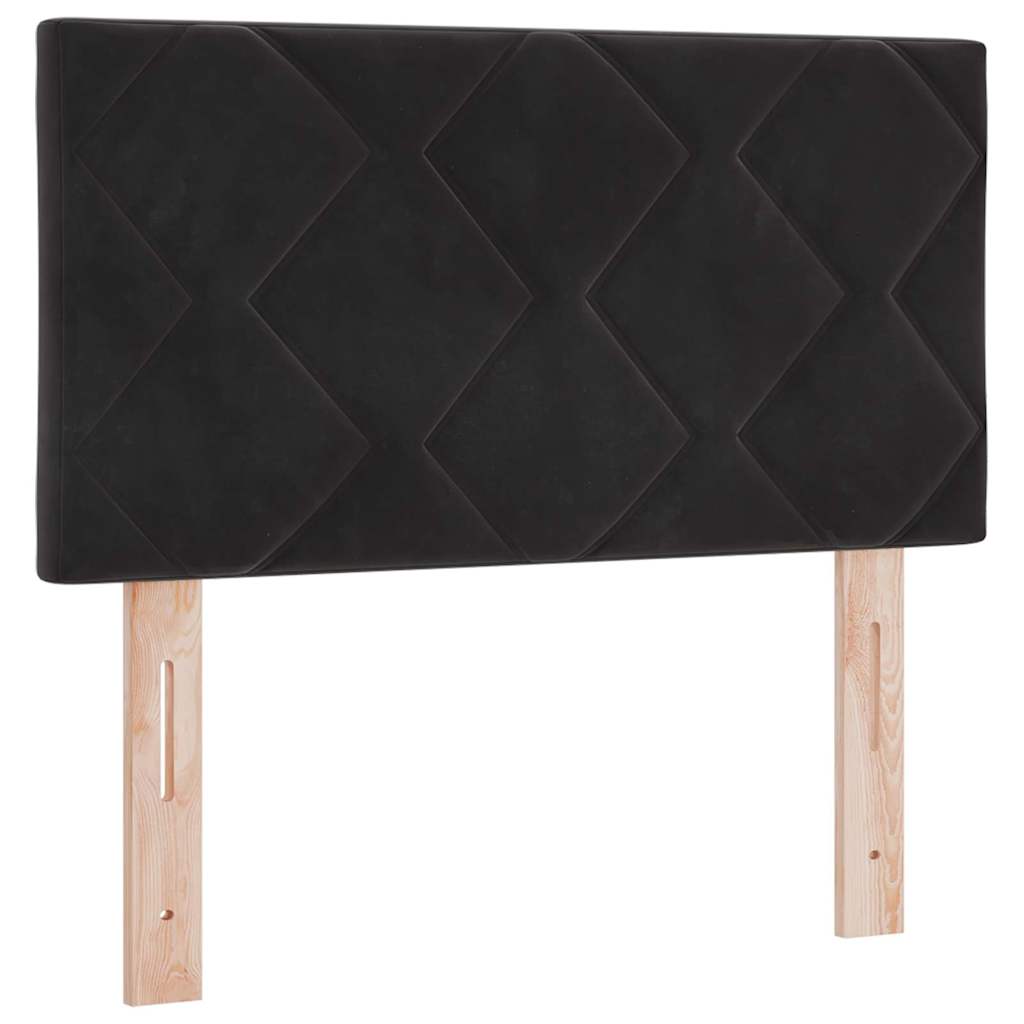 Bäddfjäder Med Huvudgavel Svart 200 X 80 Cm Sammet