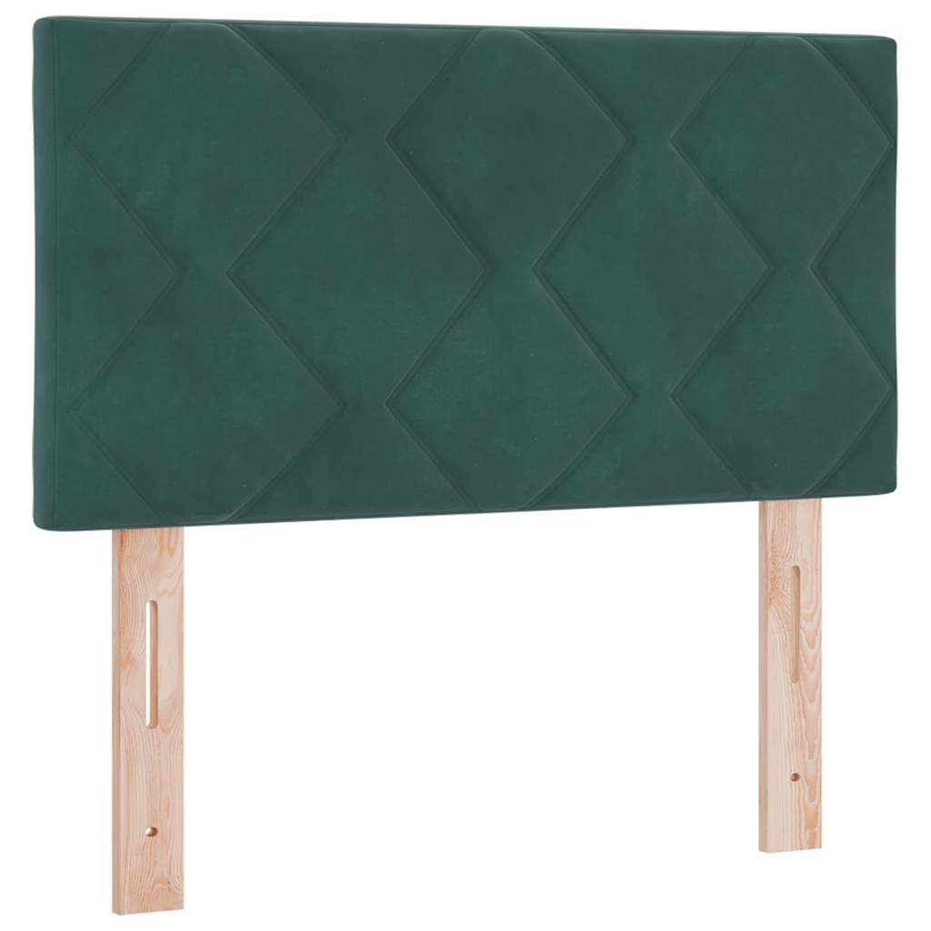 Bäddfjäder Med Huvudgavel Mörkgrön 200 X 80 Cm Sammet