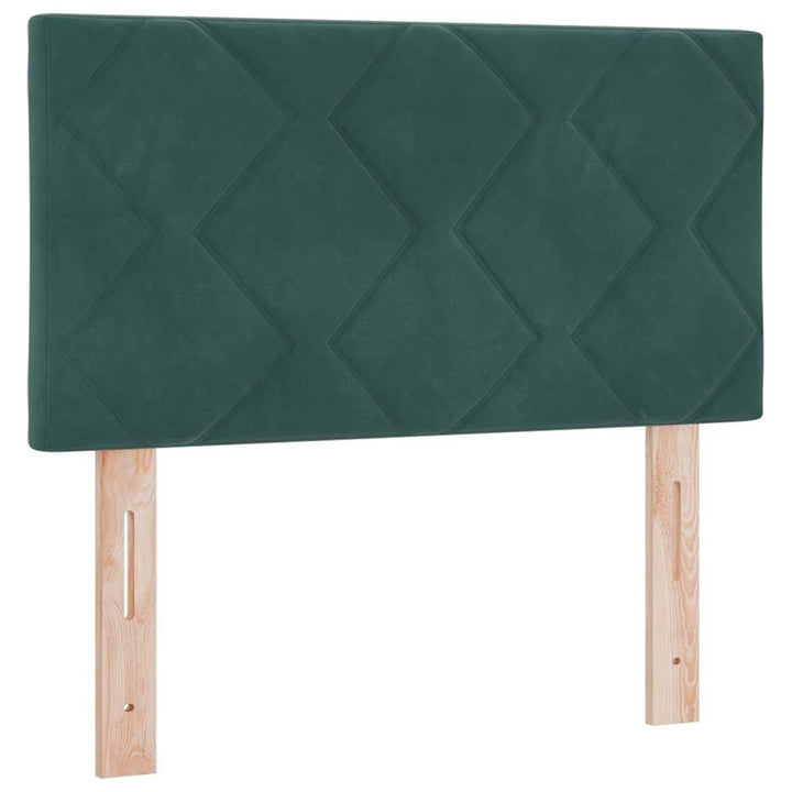 Bäddfjäder Med Huvudgavel Mörkgrön 200 X 80 Cm Sammet