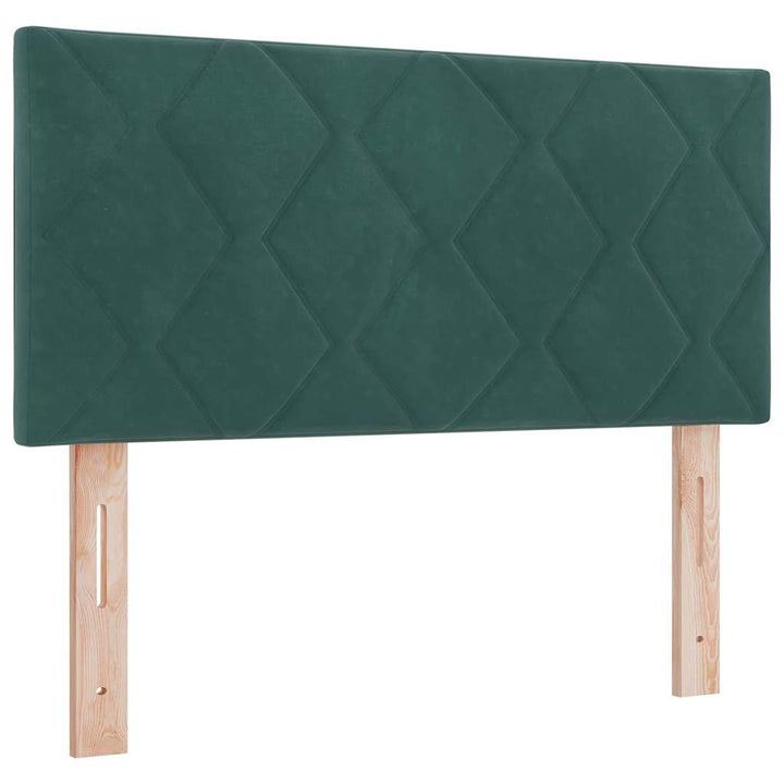 Bäddfjäder Med Huvudgavel Mörkgrön 190 X 90 Cm Sammet