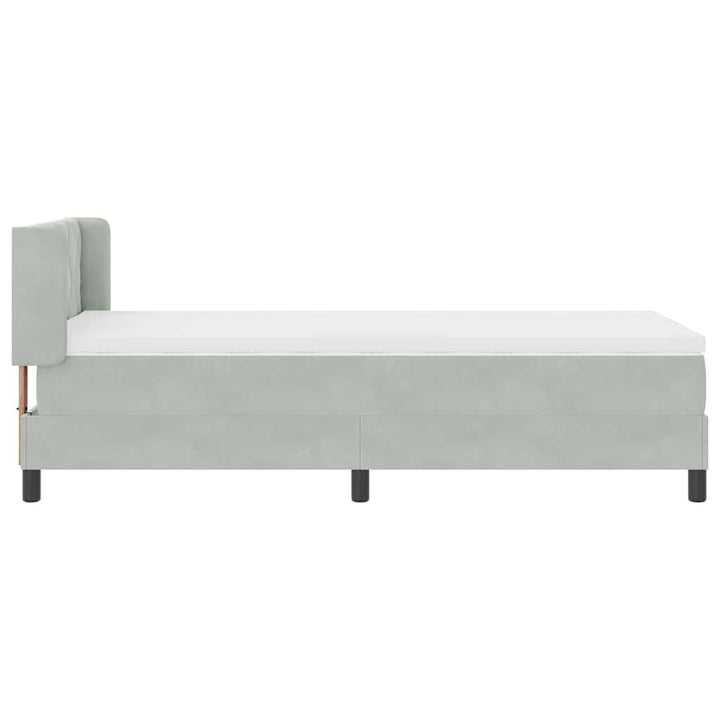 Bäddfjäder Med Huvudgavel Ljusgrå 200 X 90 Cm Sammet