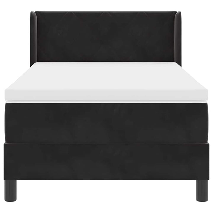 Bäddfjäder Med Huvudgavel Svart 200 X 90 Cm Sammet