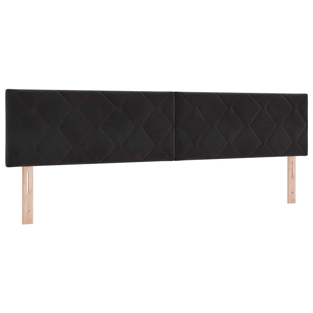 Bäddfjäder Med Huvudgavel Svart 200 X 200 Cm Sammet