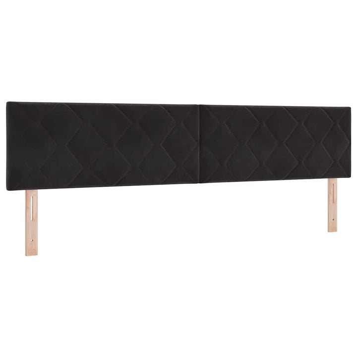 Bäddfjäder Med Huvudgavel Svart 200 X 200 Cm Sammet