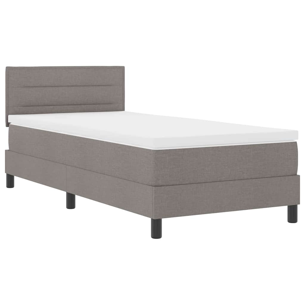 Bäddfjäder Med Madrass Med Led Taupe 80 X 200 Cm Tyg