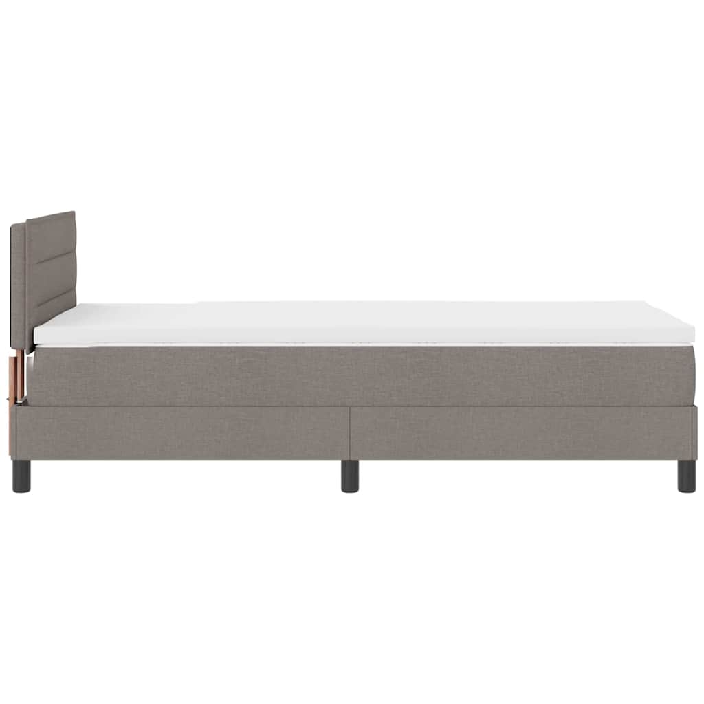 Bäddfjäder Med Madrass Med Led Taupe 80 X 200 Cm Tyg