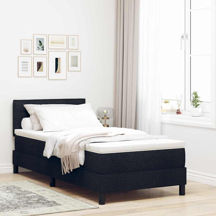 Bäddfjäder Med Madrass Med Led Svart 90 X 190 Cm Tyg