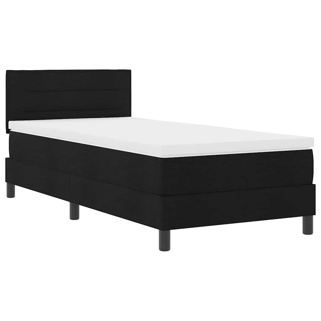Bäddfjäder Med Madrass Med Led Svart 90 X 190 Cm Tyg