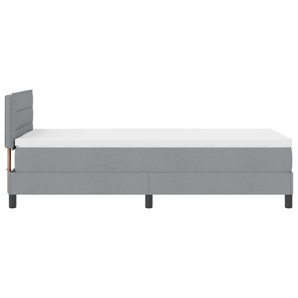 Bäddfjäder Med Madrass Med Led Ljusgrå 90 X 200 Cm Tyg