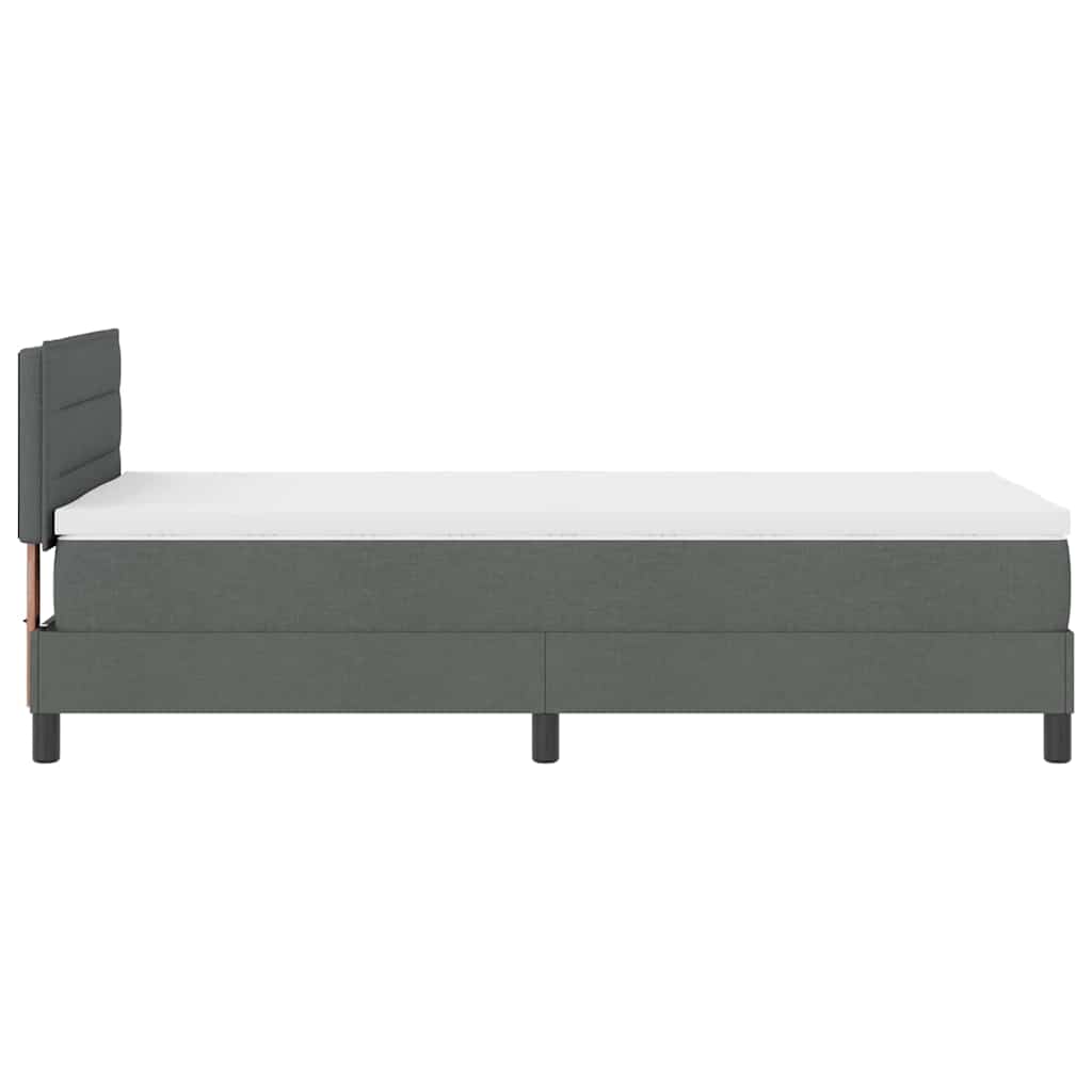 Bäddfjäder Med Madrass Med Led Mörkgrå 90 X 200 Cm Tyg