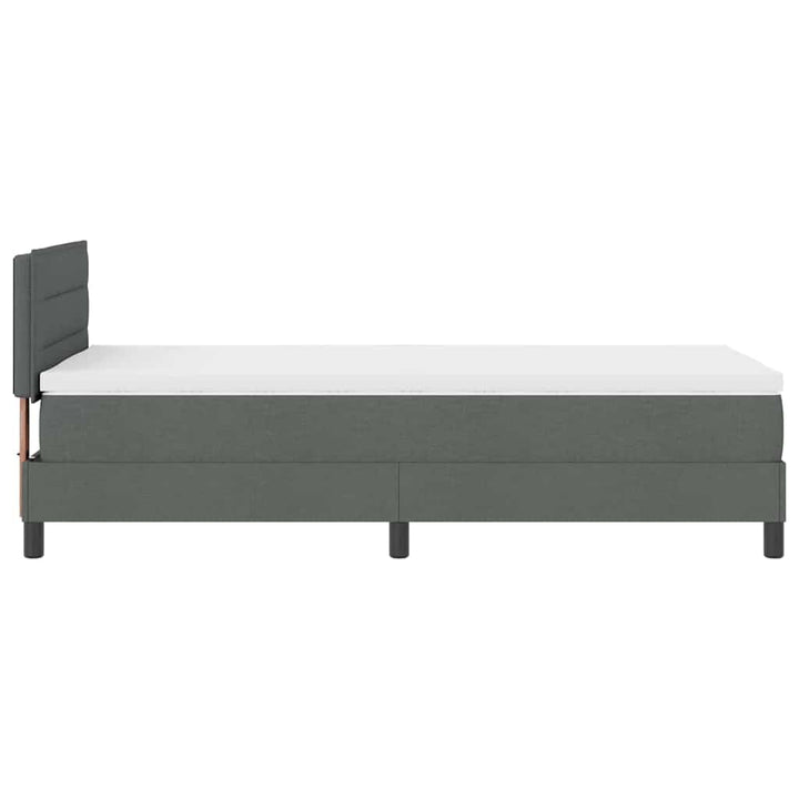 Bäddfjäder Med Madrass Med Led Mörkgrå 90 X 200 Cm Tyg