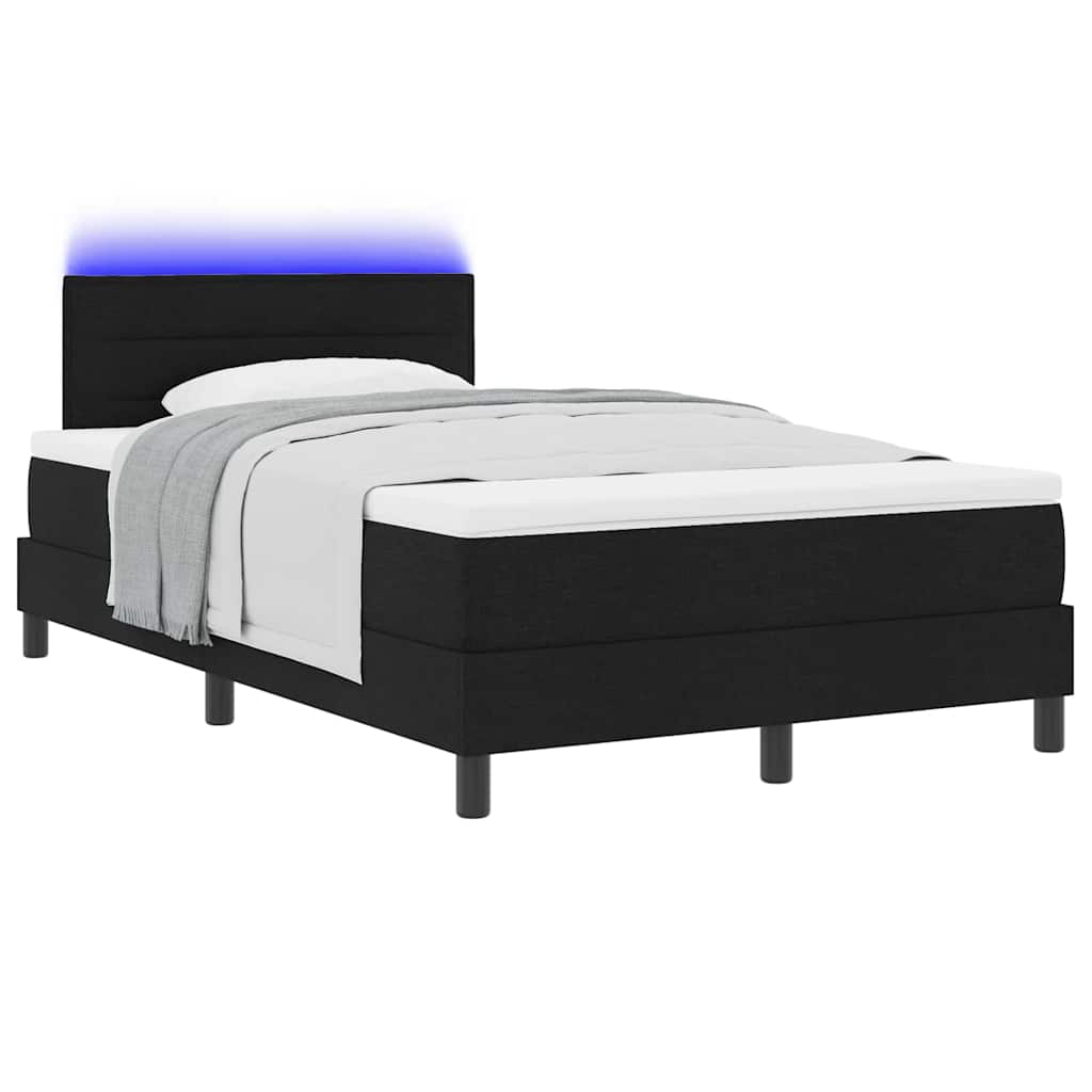 Bäddfjäder Med Madrass Med Led Svart 120 X 190 Cm Tyg