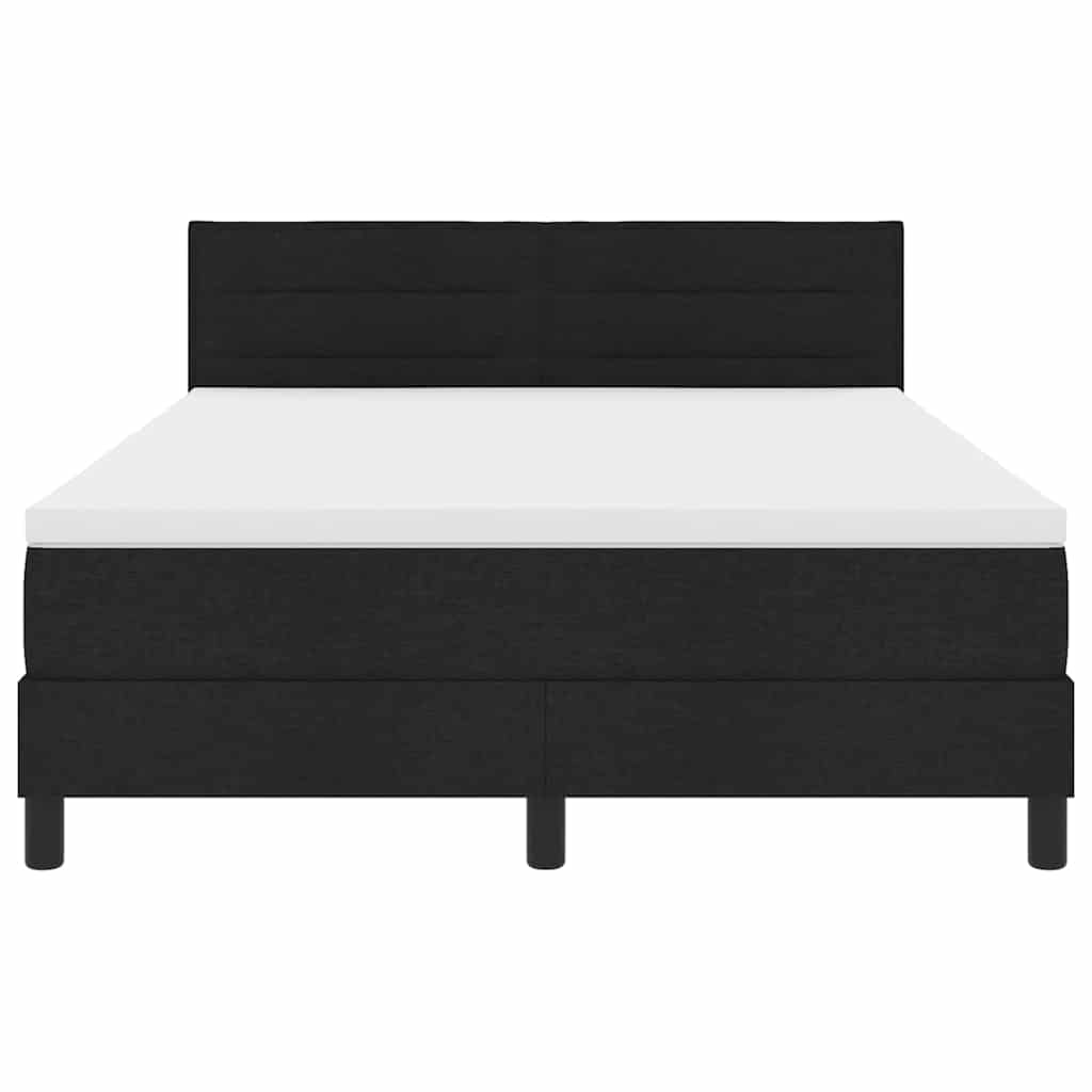 Bäddfjäder Med Madrass Med Led Svart 140 X 190 Cm Tyg