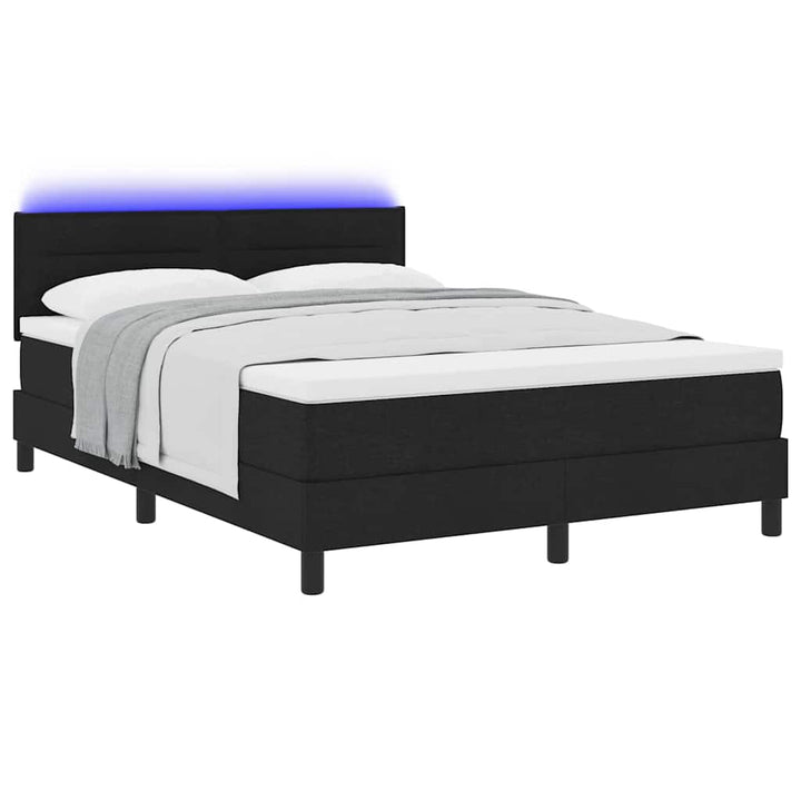 Bäddfjäder Med Madrass Med Led Svart 140 X 190 Cm Tyg