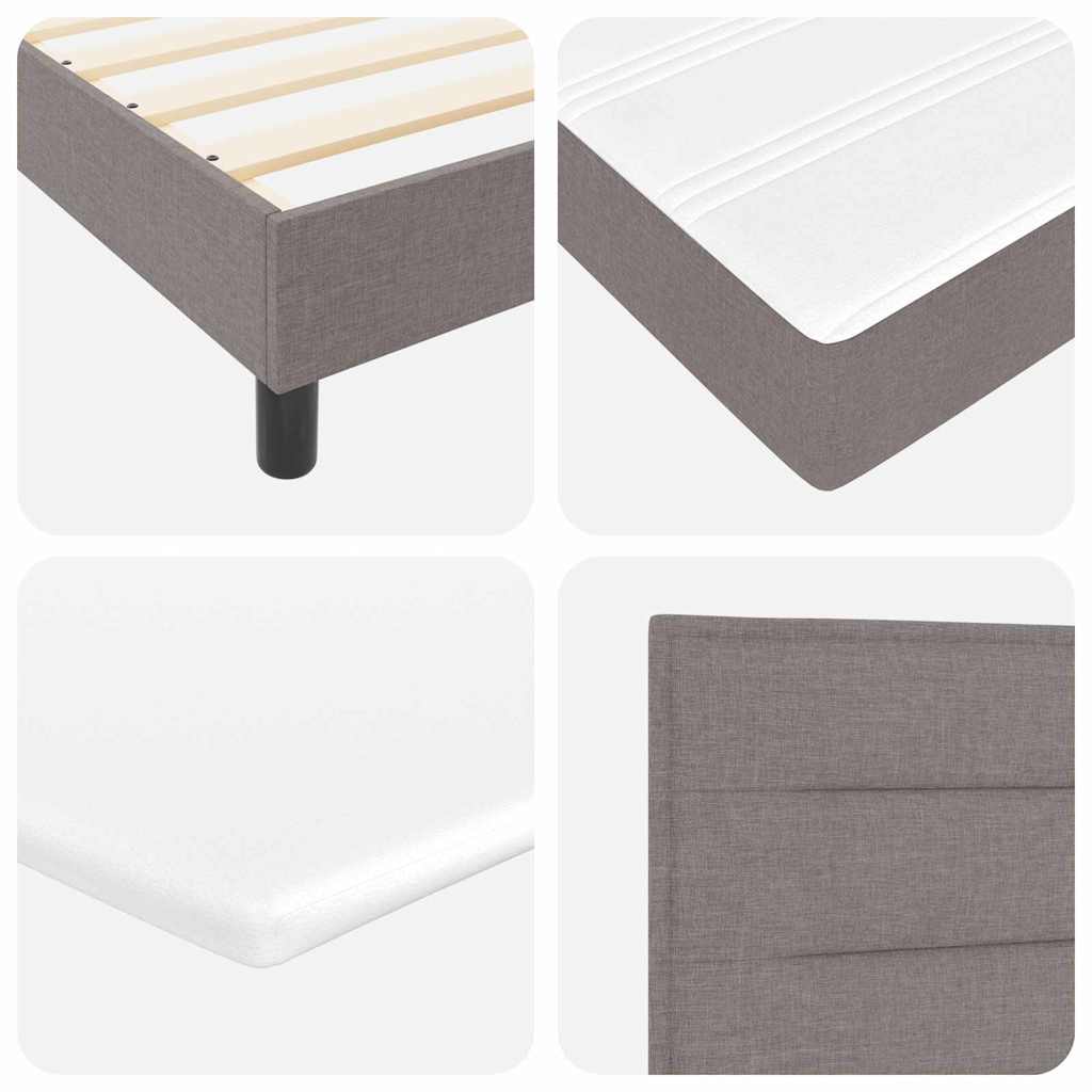 Bäddfjäder Med Madrass Med Led Taupe 140 X 190 Cm Tyg