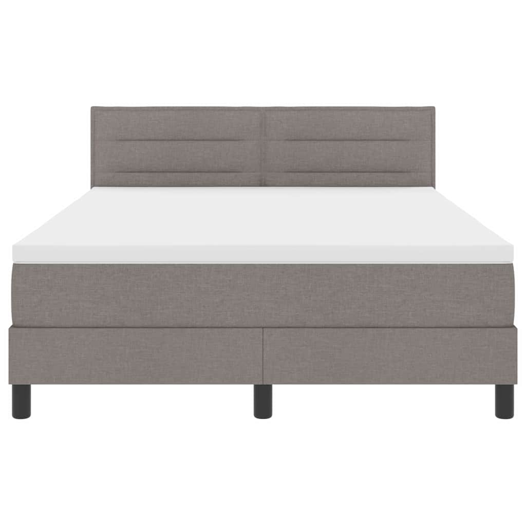 Bäddfjäder Med Madrass Med Led Taupe 140 X 190 Cm Tyg