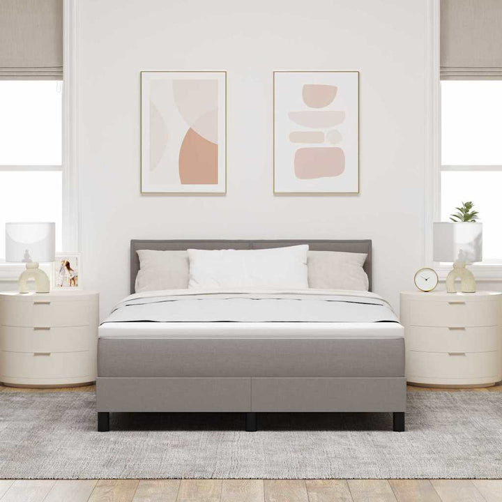 Bäddfjäder Med Madrass Med Led Taupe 140 X 200 Cm Tyg