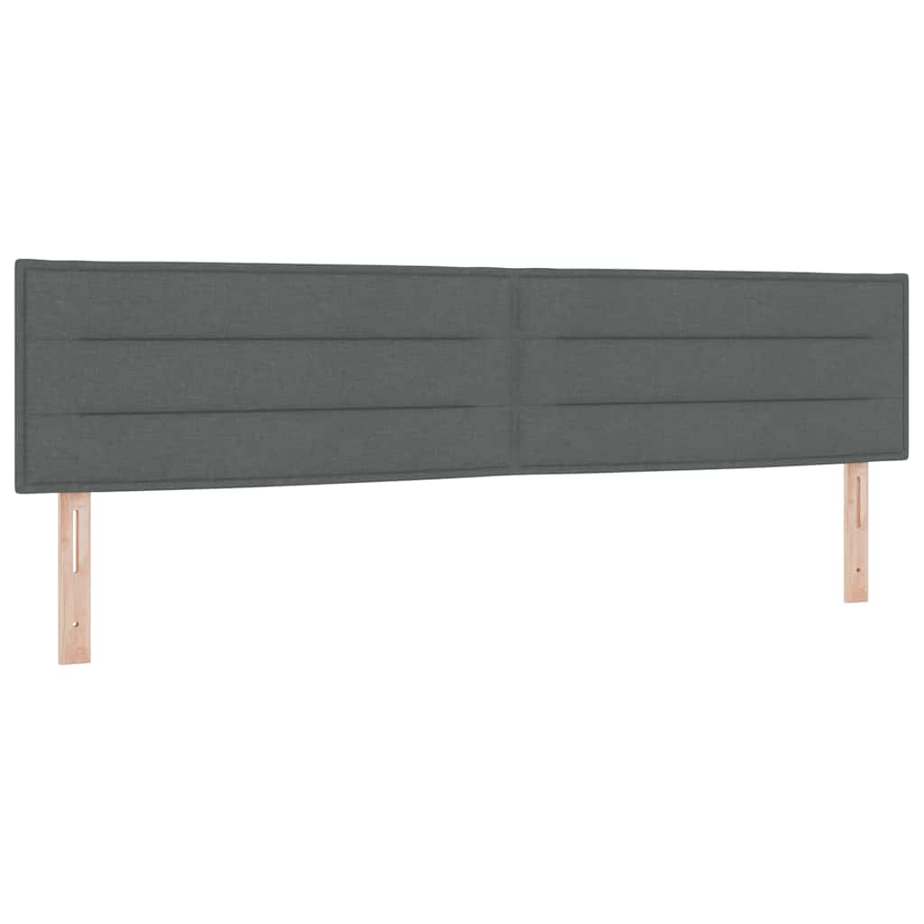 Bäddfjäder Med Madrass Med Led Mörkgrå 200 X 200 Cm Tyg